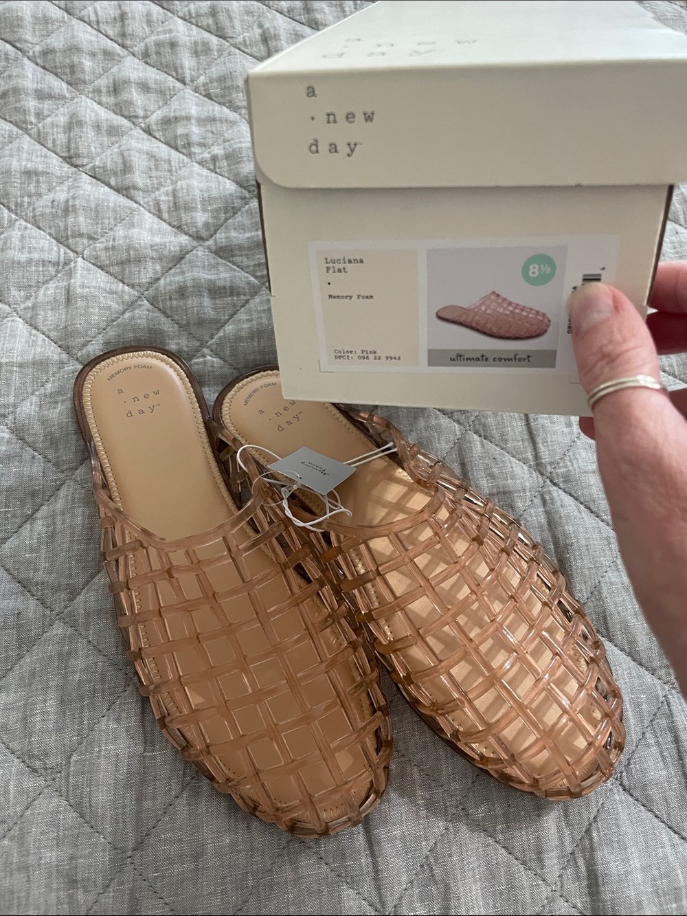 a new day Pink Transparent Luciana Flat Jelly Slide Mules - Picture 2 of 3